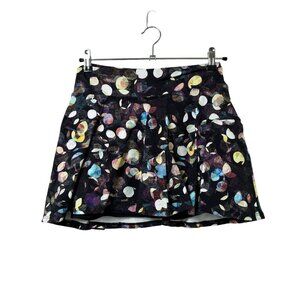 Dona Jo Skort Womens Size M Black Multi Circle Print Skirt Short Pickleball Golf